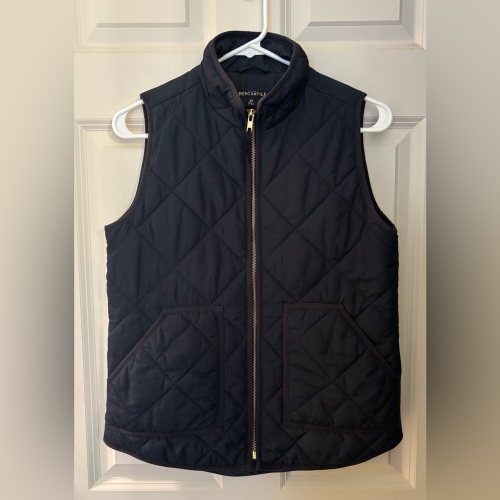 J. Crew Mercantile Quilted Vest in Navy, Size XS